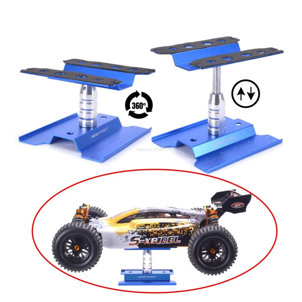 

Metal Aluminum RC Car Workstation Heightening Work Stand Repair 360 Degree Rotation For 1/8 1/10 1/12 1/16 Car Model SCX10