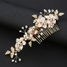 Европа и Америка цветок расческа для волос для невесты головной убор Mori Girl линия лист гребень из сплава AliExpress Лидер продаж