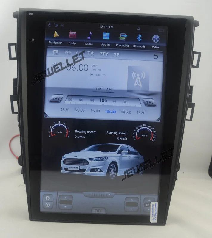 

12.1" tesla style vertical screen android 9.0 Six core Car GPS radio Navigation for ford Mondeo 2014-2016