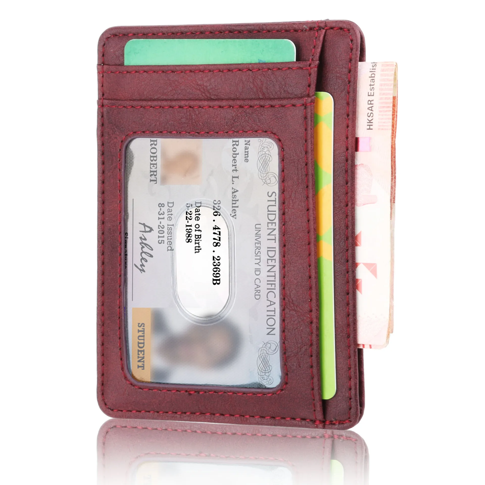 Анти-Магнитный набор карт тонкий кожаный кошелек кредитный ID держатель для Карт RFID автобус банковская карта защита тонкий кошелек чехол мульти-карта чехол