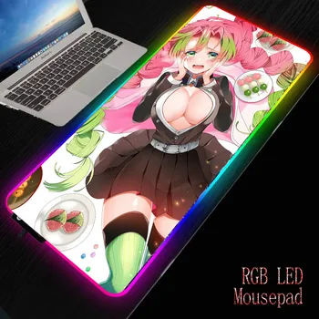 

GXZ LED Big Game RGB Mouse Pad Notebook Computer Desk Pad Rubber Gamer Speed Version Edge Control Player Mouse Pad Girl Anime