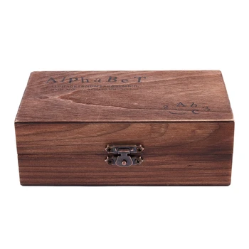 

New Rubber Stamp Alphabet Number Symbol Wooden Box Set Print Style Wood Letter 70PCS