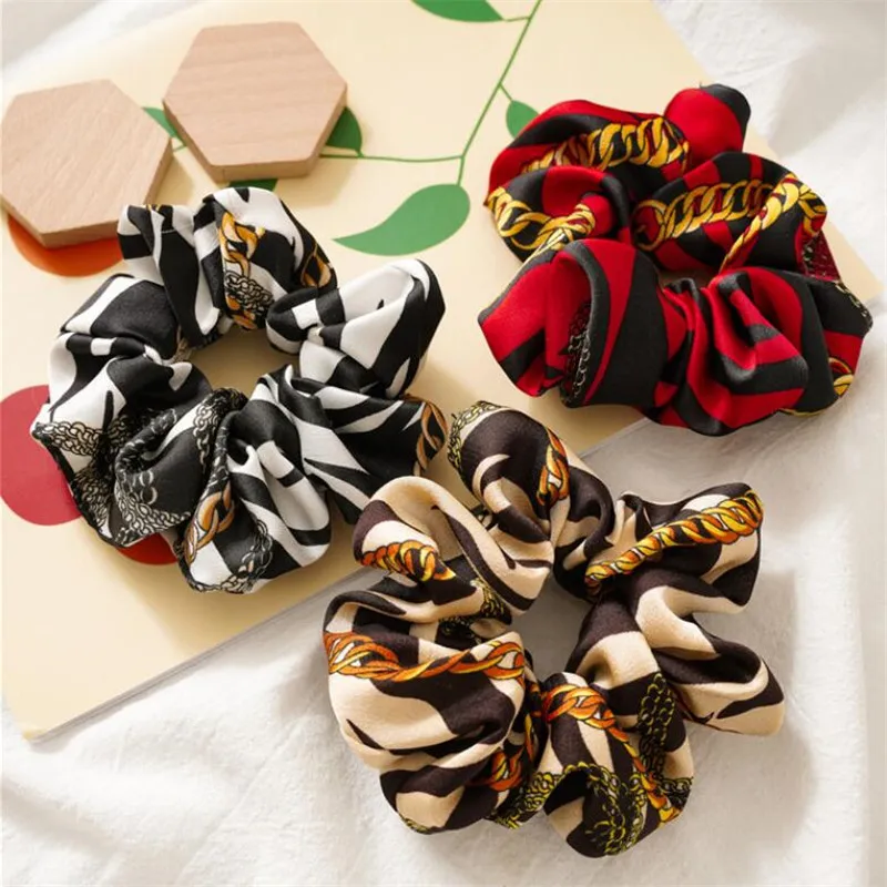 2 шт./компл. Для женщин Scrunchies змея/фонарик, Леопардовый принт, эластичный пояс, резинки для волос, дамские стрейч; прическа хвостик; головная повязка с принтом Сплошной Головные уборы