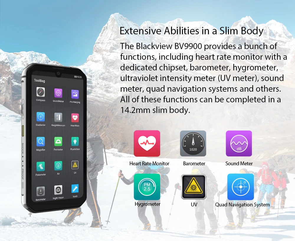 Blackview BV9900 Helio P90 Octa Core 8GB 256GB 5.84'' FHD+ IP68 Waterproof Rugged Smartphone 48MP Quad Camera 4G Mobile Phone 8gb ddr3