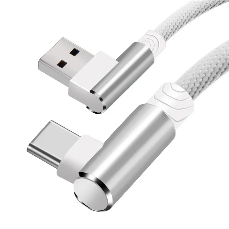 Кабель usb type C 90 градусов USB кабель 1 м 2 м 3 м для samsung S8 S9 2.4A Быстрая зарядка для huawei Xiaomi LG Oneplus type-C шнур для передачи данных