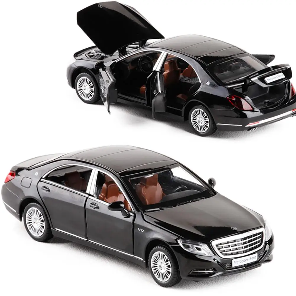 1/32 Maybach S600 литая под давлением металлическая модель автомобиля, игрушечный автомобиль высокого моделирования, игрушечный автомобиль, светильник, музыкальные подарки, игрушки для детей
