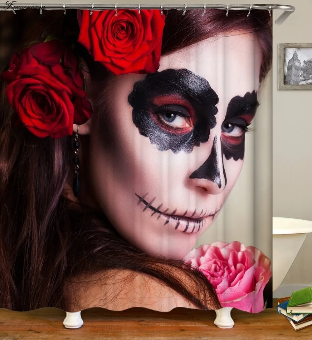 Sugar-Skull-Shower-Curtains-Bathroom-Curtain-Fabric-Shower-Curtain-3d-Funny-Waterproof-Shower-Curtain-Cortinas-Home (1)