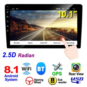 

2 DIN 10.1 Inch QUAD-core Android 8.1 Capacitive Bluetooth Car MP5 GPS Player Support Dual USB/AM/FM/ AUX In/ Mirrorlink/ WIFI