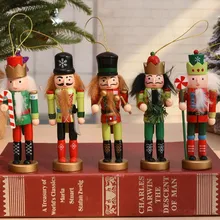 6Pcs Nutcracker Soldier Doll Wooden 12cm Merry Christmas Decoration Pendant Navidad Christmas Decorations for Home