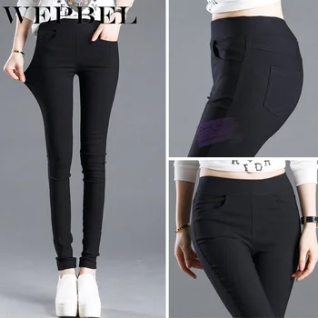 

WEPBEL Pencil Pants Women's Plus Size Big Pocket Leggings Stretch Pants