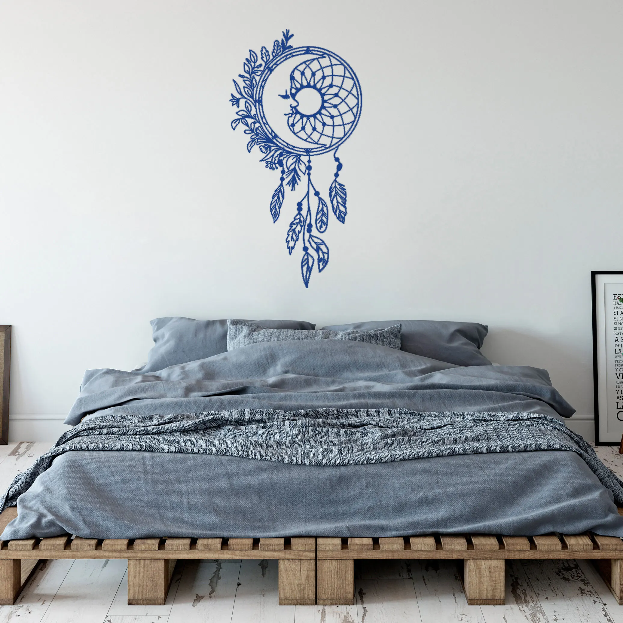 

Настенный виниловый плакат Moon Dreamcatcher CX135, Съемный Настенный декор, Современная роспись, наклейка на стену