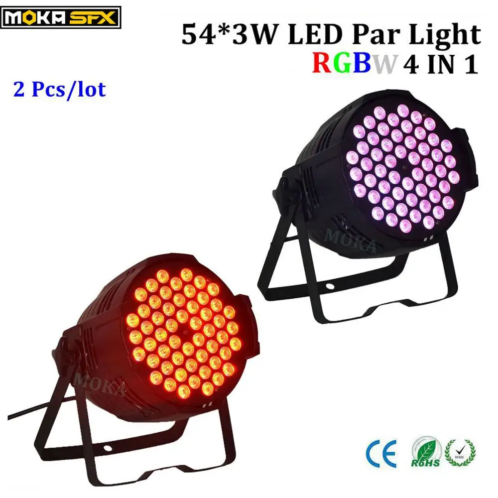 2 шт./лот 54 шт. 3 Вт LED par свет rgbw 4 в 1 led плоский Светодиодная лампа ночник для