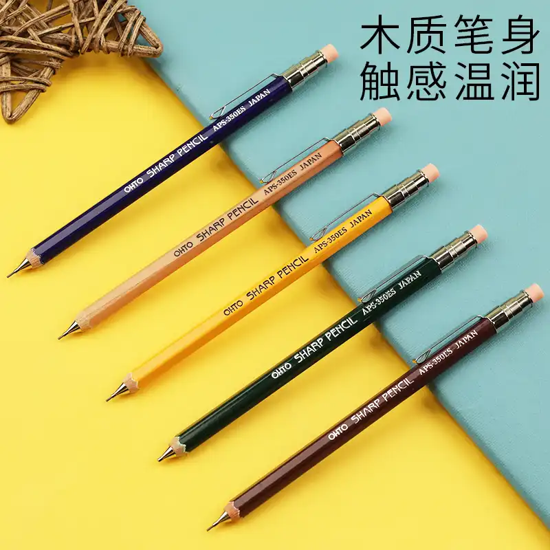Japan OHTO SHARP Short Mechanical Pencil 0.5mm Mini Wooden Mechanical