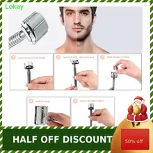 Ручная бритва с держателем, ручная Классическая Безопасная бритва с двойными краями, Мужская бритва для бритья, бритвенные лезвия, бритвенный станок