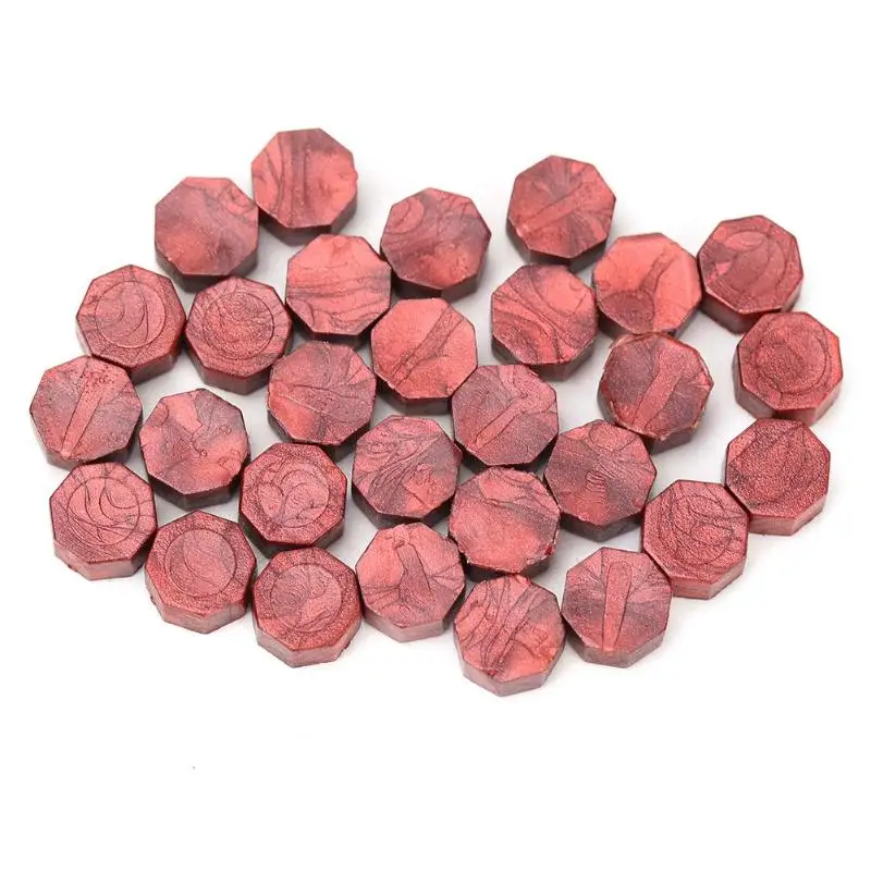 100Pcs/Lot Retro Octagon Stamping Sealing Wax Beads Wax Seal Stamps for Envelope Documents Wedding Invitation Decorative Supply