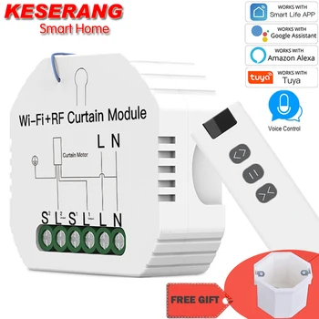 

KESERANG Smart WIFI Curtain Module Switch with Remote Control APP Control Electric Roller Shutter Motor Work with Alexa Google