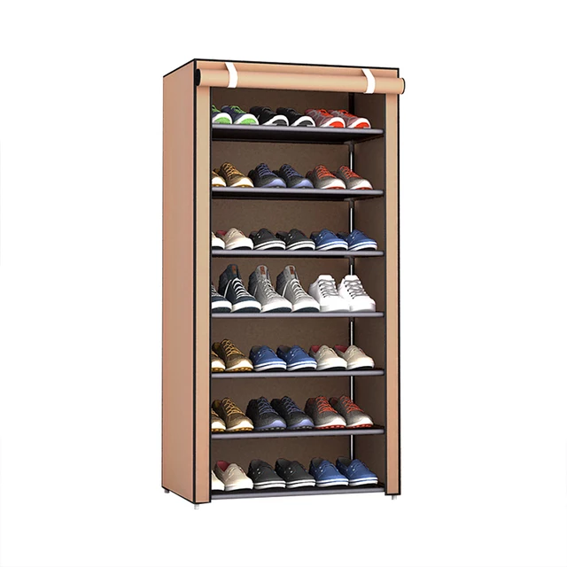 4/5/6/8/10 Layers Shoes Rack with Dustproof Cloth Non-Woven Fabric Shoe Stands Organizer Closet Home Shoes Storage Holder Shelf 30x60x123cm