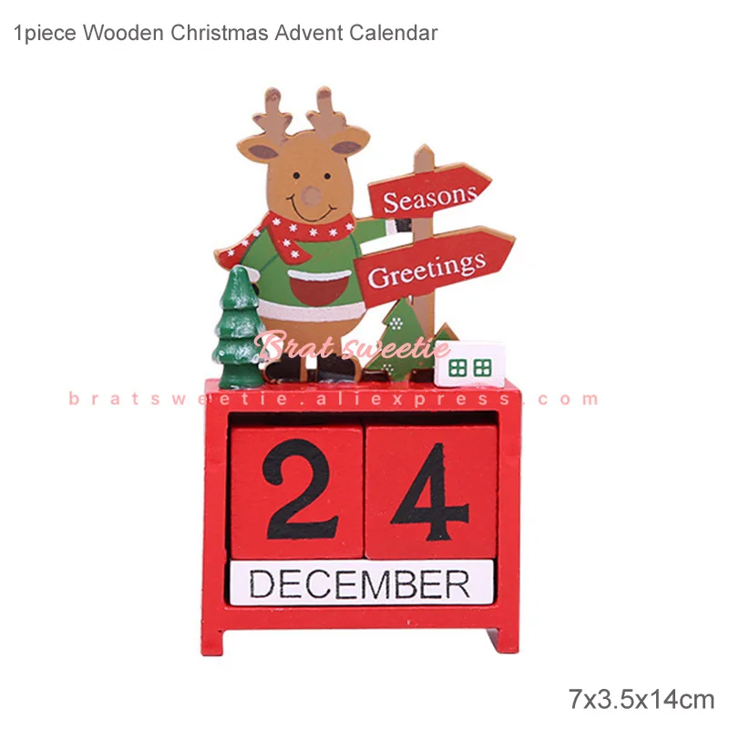 Рождественские деревянные буквенные знаки Санта Клаус Рождественский Снеговик пусть это снег Снежинка Noel украшения рождественские украшения для дома - Цвет: wooden 24 deer