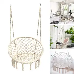 Rope Hammock Chair Swing-Bed Outdoor Adult Nordic Kids Cotton Knitted Handmade Rope Hammock Chair Swing-Bed Outdoor Adult Nordic Kids Cotton Knitted Handmade