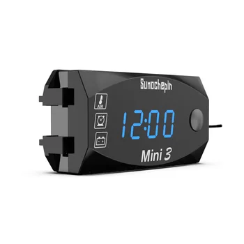 

New LED Display Motorcycle Voltmeter Gauge Test Meter Clock Thermometer Temperature Voltmeter