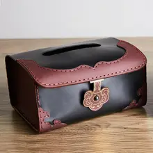 Новая модная домашняя автомобильная коробка для салфеток из натуральной кожи, чехол для полотенец