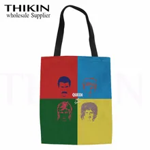 THIKIN queen Band, Женская Большая вместительная сумка для покупок, рок-н-ролл, модный принт, для девушек, рециркулирует, Холщовая Сумка на плечо