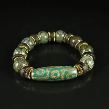 

Tibetan Style Buddhist Prayer Beaded Bracelet Carve Tibetan Tianzhu Beads Mala Bracelet Rosary Bangle Jade Jewelry