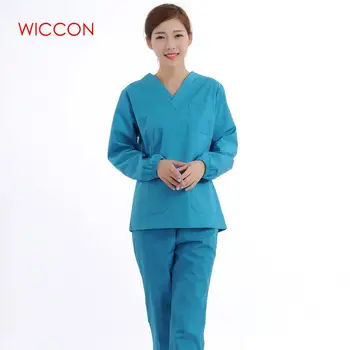 

New V-Neck Autumn Doctor Nurse Uniforms Hospital Medical Beauty Salon Scrub Set Short Sleeve Men Unisex Surgical Medical Uniform