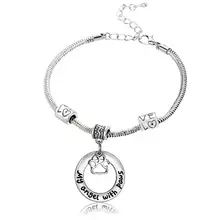 12 шт полый круглый мой ангел с лапами собачья лапа браслеты с подвесками женские мужские браслеты Подарки для спасения домашних животных любовь бисера цепь Горячая