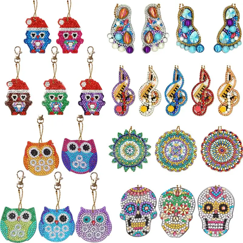 

4/5pcs DIY Bird Full Drill Special Shaped Diamond Painting Keychains Pendant Cross Stitch Christmas Gift Girl Jewelry Keyring