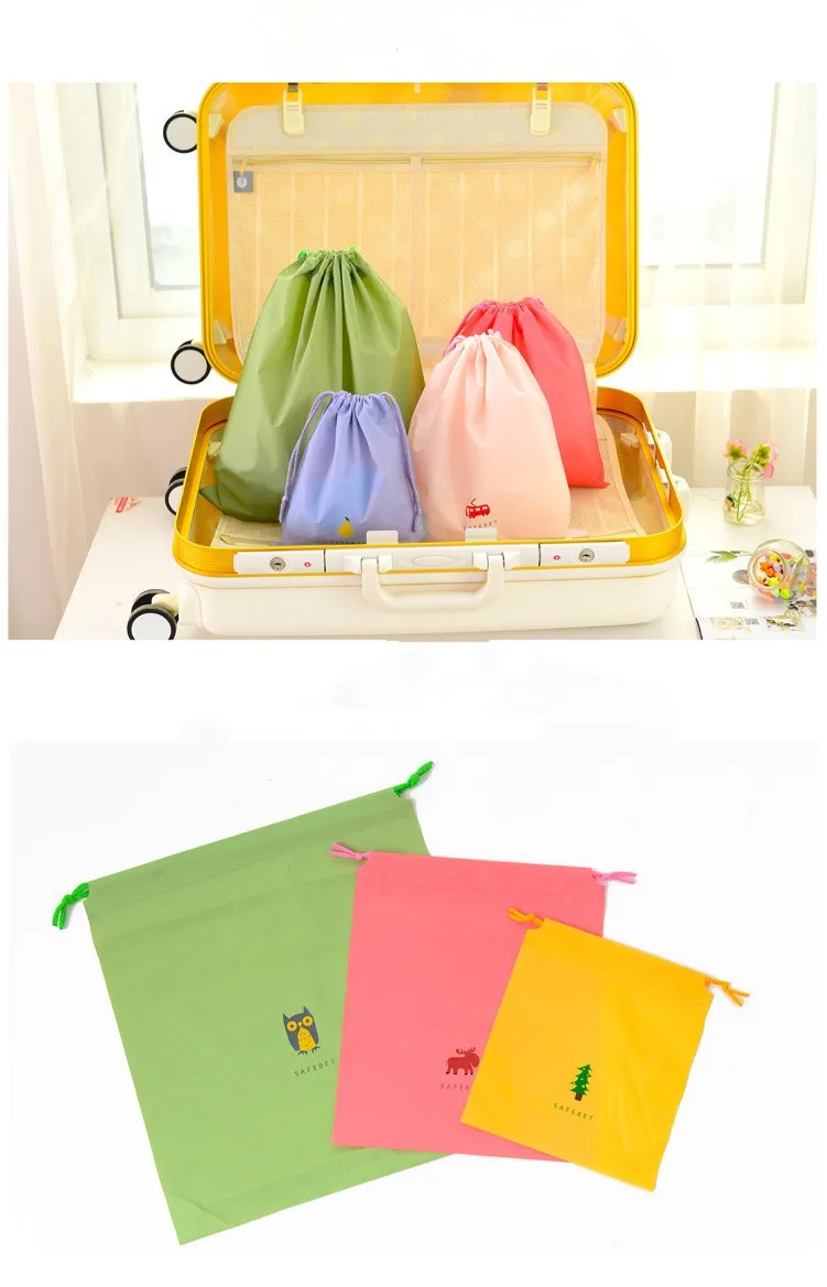 1pc Cartoon Drawstring Pouch Travel Storage Bag Portable Clothes