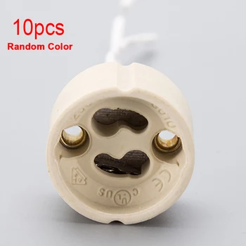 

10pcs GU10 Stable Accessories Practical DIY Portable Ceramic 250V 2A Random Color Heat Resistant Lamp Holder