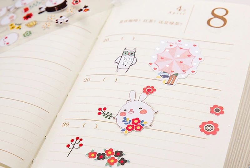 Креативные Мультяшные ПВХ наклейки s Kawaii водонепроницаемые DIY украшения для ручного счета фото наклейки детские школьные стационарные принадлежности 06556