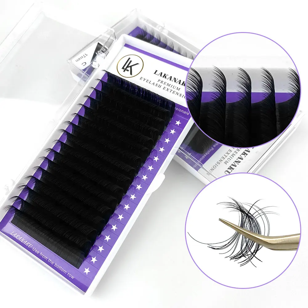 Eyelash Extensions LAKANAKU Classical Mink Eyelashes Extensions Supplies False Silk Volume Extension Trays 8-18mm Professional Cilios eyelash extension eyelash extensions eyelash extension lashes fake eyelashes false eyelashes