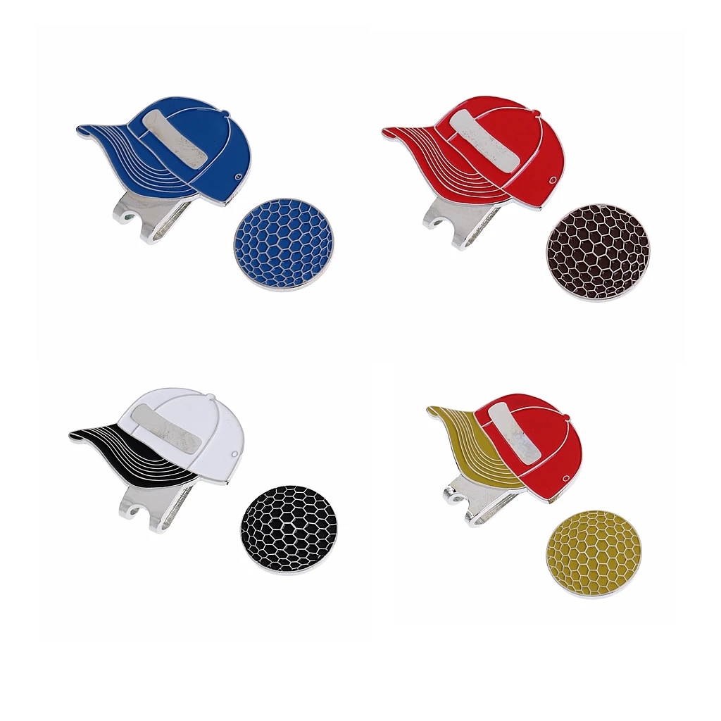 

Golf Cap Pattern Alloy Golf Hat Clip with Magnetic Ball Marker