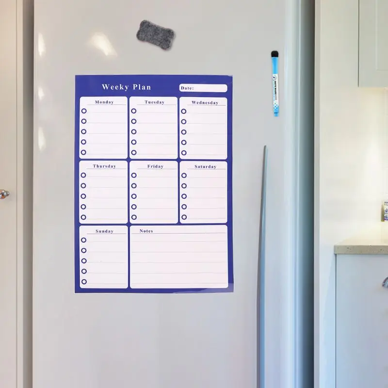 A3 Еженедельный планировщик мягкая магнитная доска на холодильник магниты доска для рисования сообщений