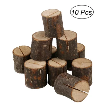 

10pcs Wood Base Clip Holder DIY Table Name Number Card Holder Picture Memo Note Photo Message Clip for Wedding Party Table Name