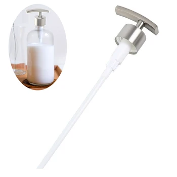 

Kitchen Sink Liquid Soap Lotion Pump Dispenser Arc Nozzle Stainless Steel Liquid Bottle Pressing Head
