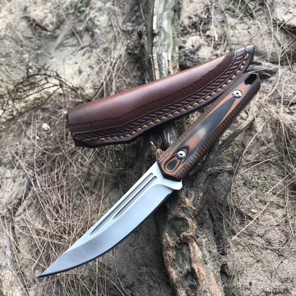59-60HRC Fixed D2 Blade knife G10 handle Survival Straight knife Tactical Hunting Camping Handmade high quality EDC tool+Holster