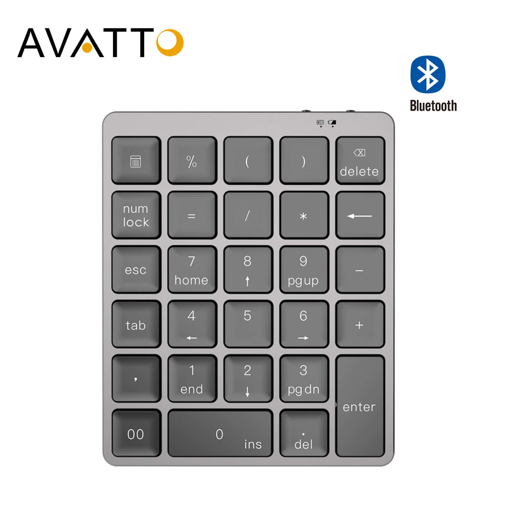 Клавиатура AVATTO аккумуляторная беспроводная с Bluetooth и цифровой