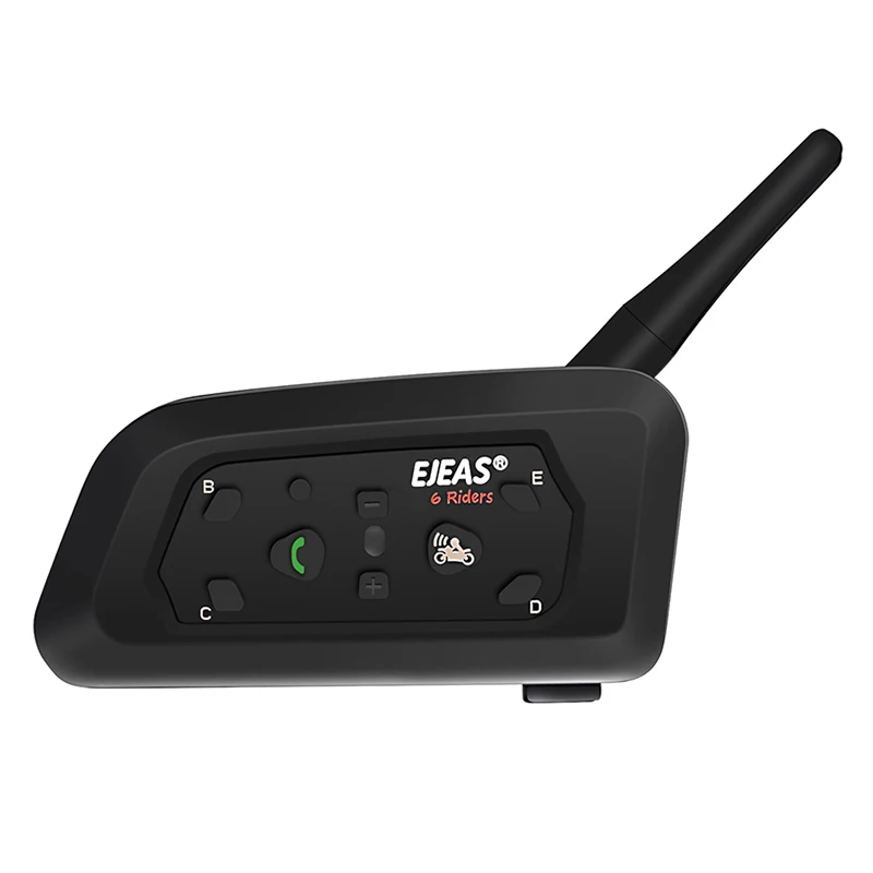 

2PCS V6 Intercom Helm Bluetooth Music Player Wireless Motorbike Handsfree Headset Mode Waterdichte Communicator voor 6 riders
