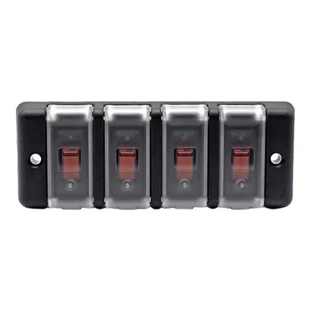 

Car Yacht RV 4 Gang Switch Panel On-Off Two Gears with Dustproof and Waterproof Cover