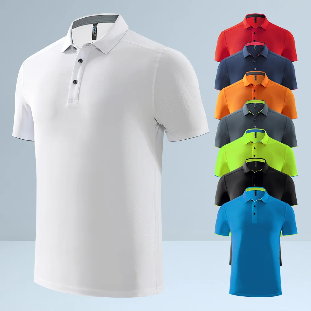 2021 nowe letnie koszule golfowe mężczyźni koszulka z krótkim rękawem Golf ubrania oddychające szkolenia szybkie pranie T Shirt do golfa outdoorowe nosić na co dzień