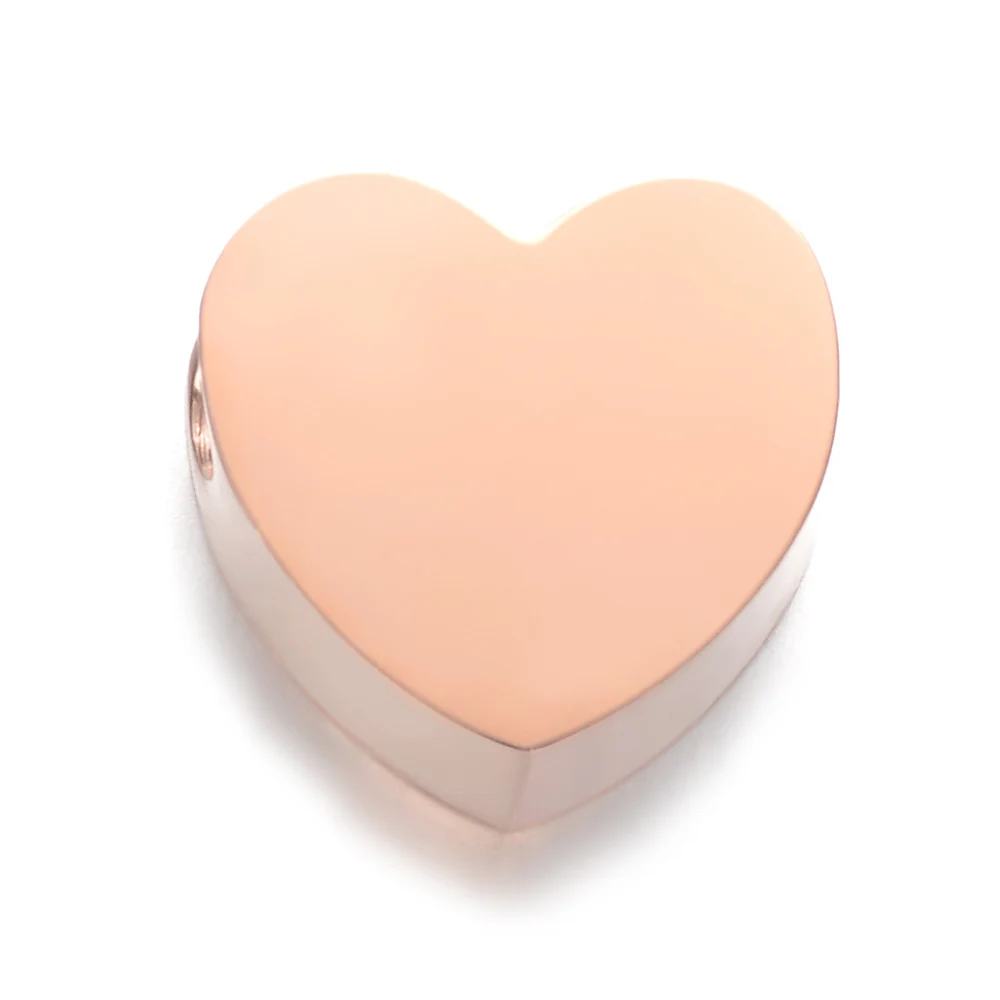 rose gold heart 5 шт 316L бусины из нержавеющей стали 1,8 мм отверстие может поместиться 1 мм/1,5 мм цепи DIY ювелирные изделия Сердце Звезда Луна слон Черепаха Крест ключ Корона - Цвет: rose gold heart