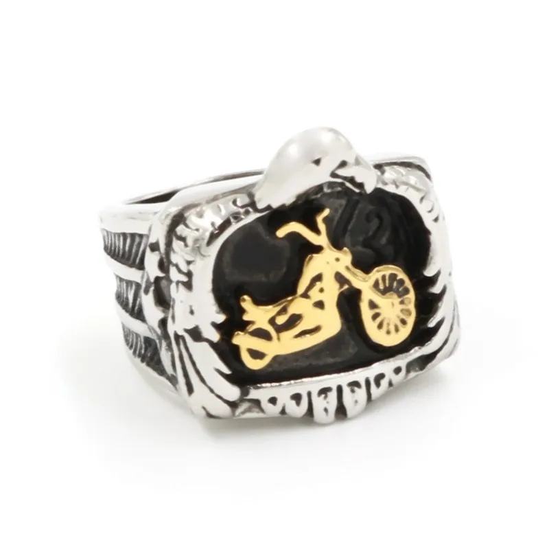 FDLK винтажное крутое кольцо байкера мужские кольца из нержавеющей стали мотоциклетные готика Рок Панк ювелирные изделия