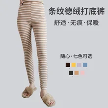 Зимние немецкие бархатные штаны в полоску с эластичной резинкой на талии; удобные теплые повседневные брюки