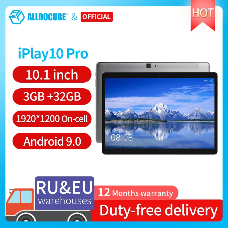 ALLDOCUBE iPlay10 Pro Tablet 10.1 3GB RAM 32GB ROM Android 9.0 MT8163 Quad Core PC 1920 x 1200 IPS 6600mAh Wifi | Компьютеры и офис
