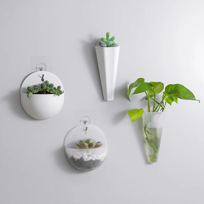 

Hydroponic Wall Hanging Flower Pot Wall Hanging Type Vase Flower Plastic Wall Hanging Wall Green Dill Hanging Flower Pot