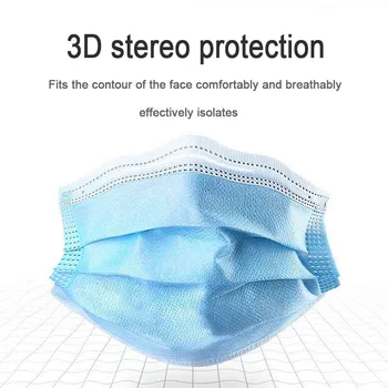 

50pcs/20pcs/10pcs Non-woven 3 layers Anti-dust Masks Disposable Safe Breathable Face Mouth Mask Ear loop Filter Masks