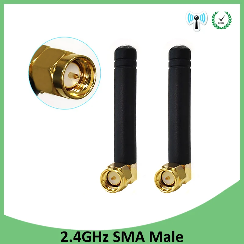 

2pcs 2.4GHz antenna wifi SMA Male Connector 2~3dbi 2.4 ghz antena wi fi Small Size antenne white wi-fi antenas antennas router